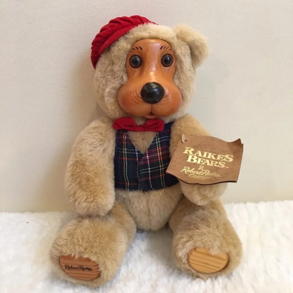Vintage Robert Raikes Papa Bear Wooden Plush 12”